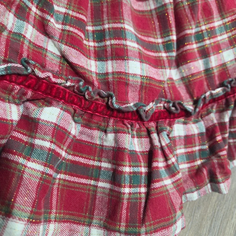 Tommy Bahama Kids Girls Red Plaid Skirt and Fair Isle Floral Sweater Set Size 6